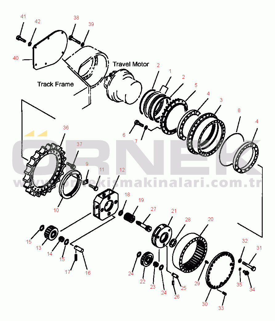 Komatsu PC300HD-7L S/N A85001-UP P1210-05A0 FINAL DRIVE HEAVY DUTY S/N  A85001-A85048