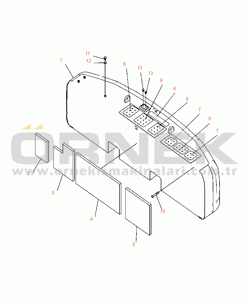 Komatsu PC300HD-8 s/n A87001 and UP M1510-01A1 COUNTERWEIGHT (FOR SLF) 8417 KG (18559 LB)