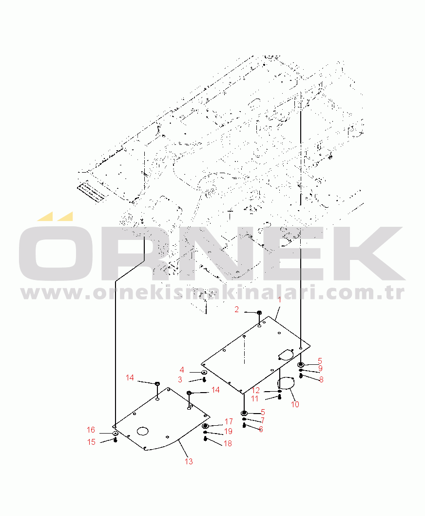 Komatsu PC300HD-8 s/n A87001 and UP M1810-03A0 REVOLVING FRAME UNDER COVER - R.H.