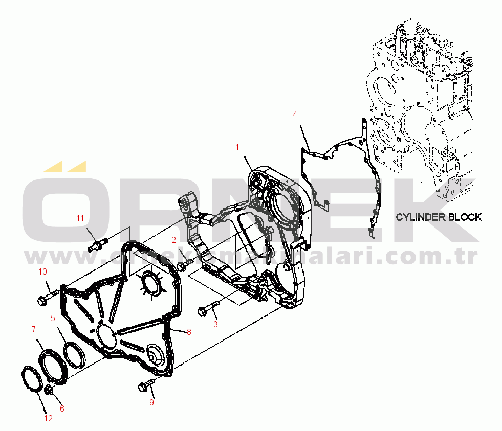Komatsu PC300LC-8 S/N A90001-UP A2109-A3A0 FRONT GEAR HOUSING AND COVER