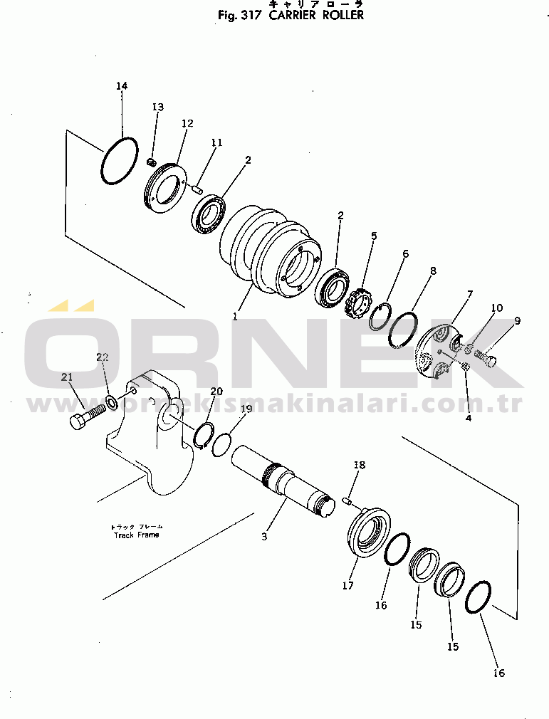 Komatsu PC300LC-2 S/N 11001-UP CARRIER ROLLER