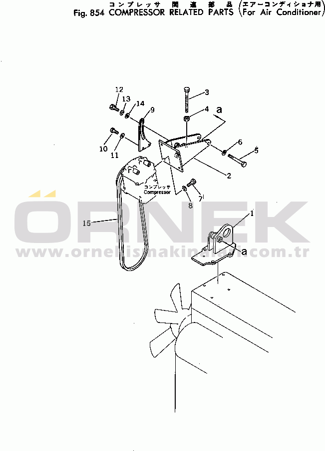 Komatsu PC300LC-2 S/N 11001-UP COMPRESSOR RELATED PARTS