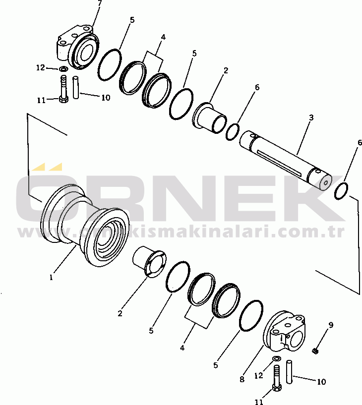 Komatsu PC300LC-3 S/N 12001-UP TRACK ROLLER(#14119-)