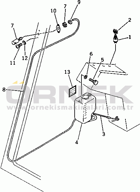 Komatsu PC300LC-3 S/N 12001-UP WINDOW WASHER