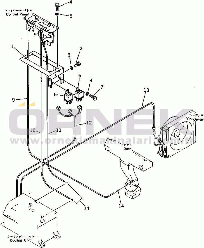 Komatsu PC300LC-3 S/N 12001-UP ELECTRICAL SYSTEM (AIR CONDITIONER)