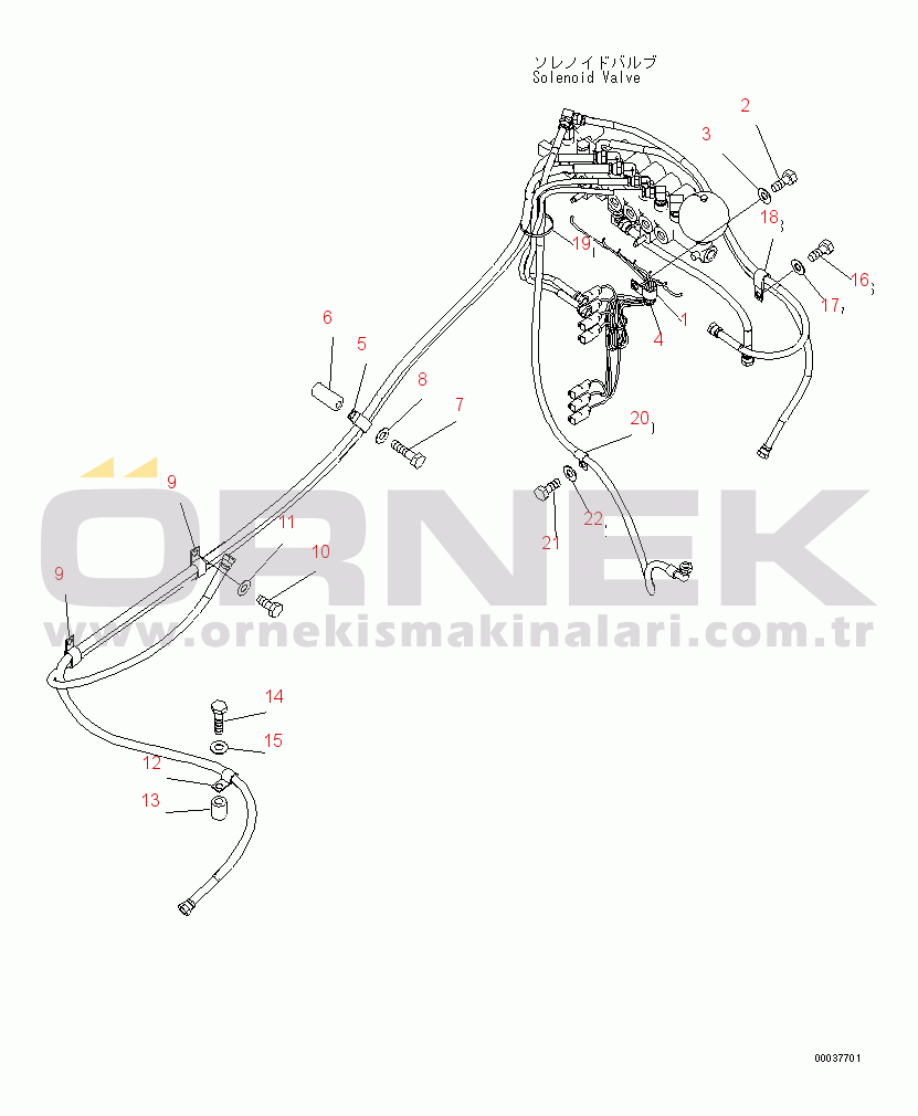 Komatsu PC300LC-8 S/N 60001-60021 SOLENOID VALVE (CLAMP)(#60001-)