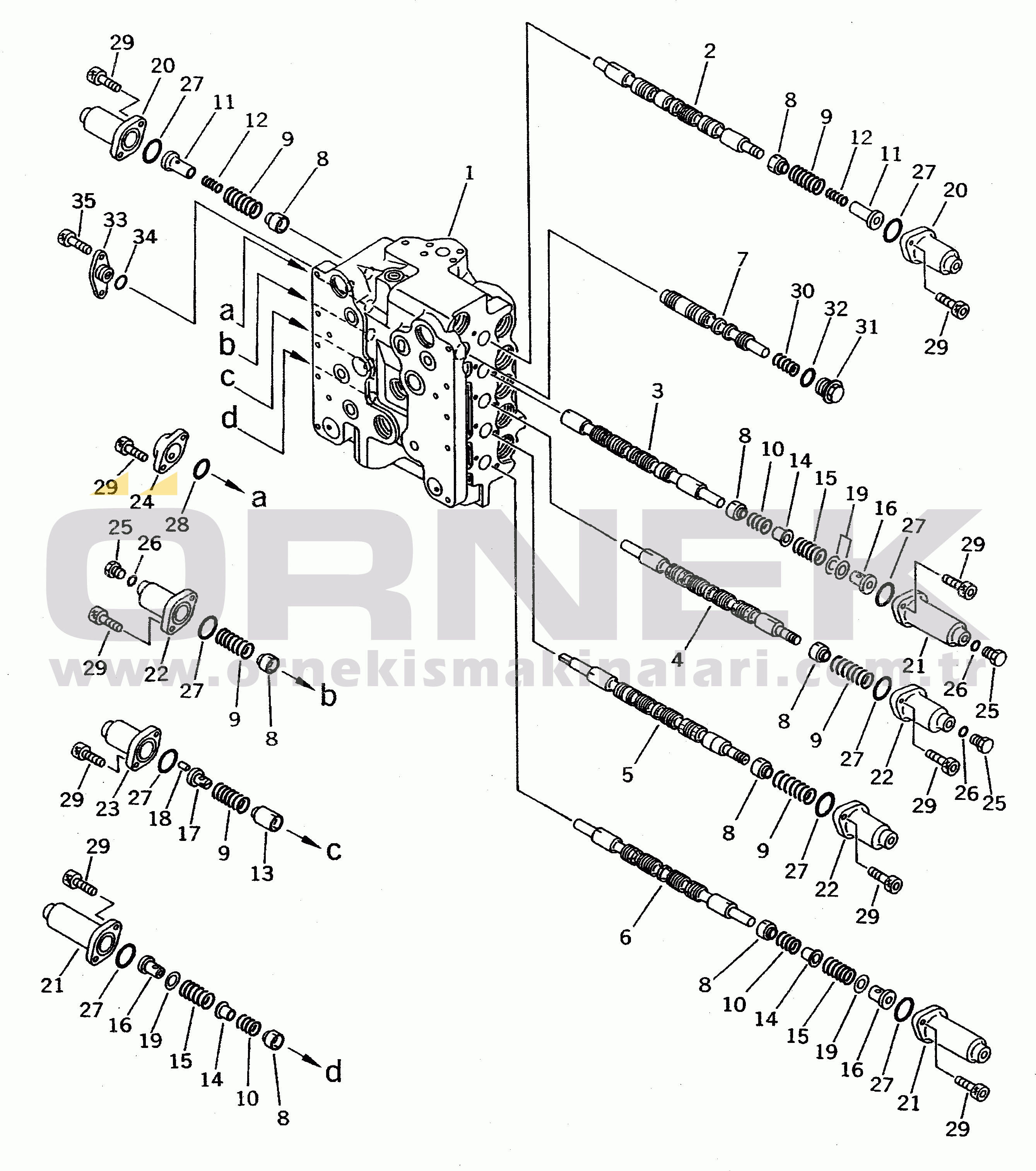 Komatsu PC300LC-5K S/N K20001-UP CONTROL VALVE (2/7)