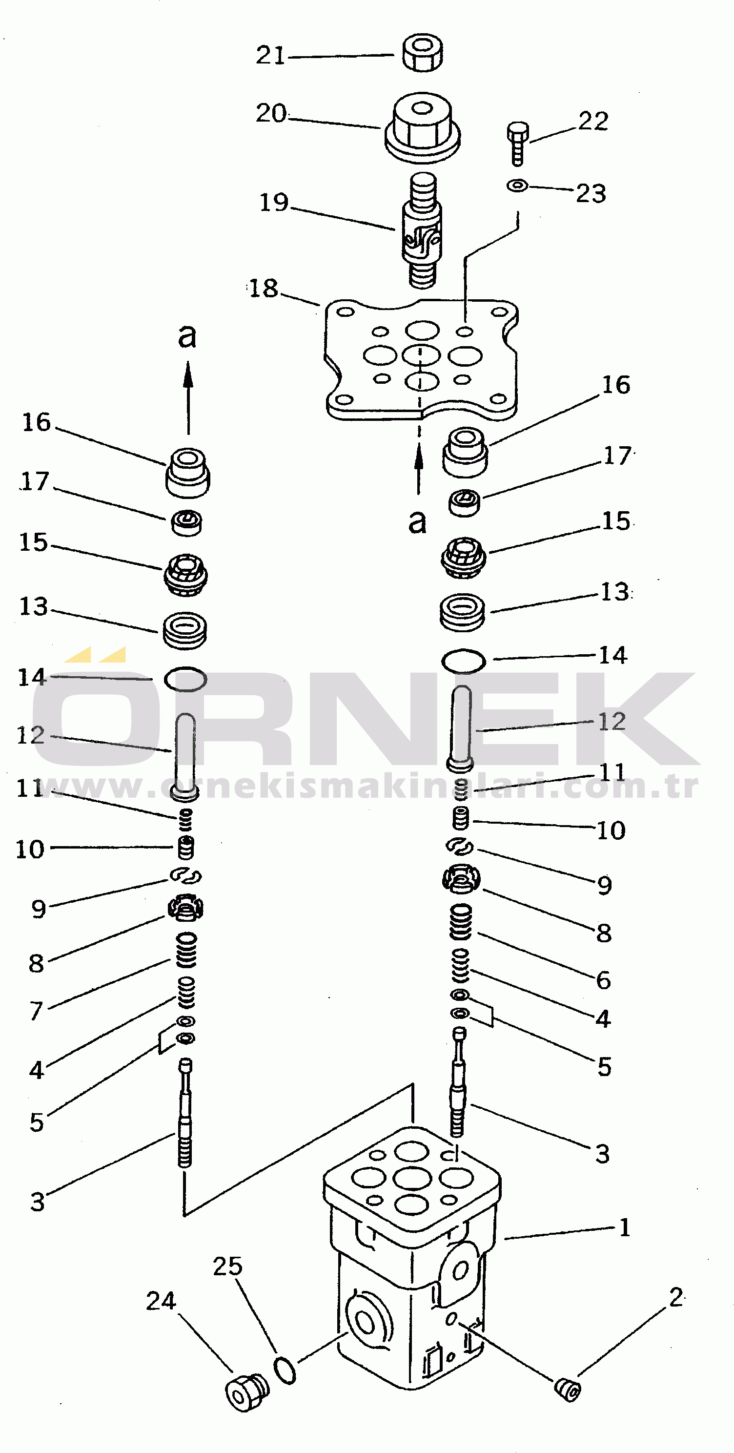 Komatsu PC300LC-5K S/N K20001-UP P.P.C. VALVE (FOR WORK EQUIPMENT)(#K20001-K20724)