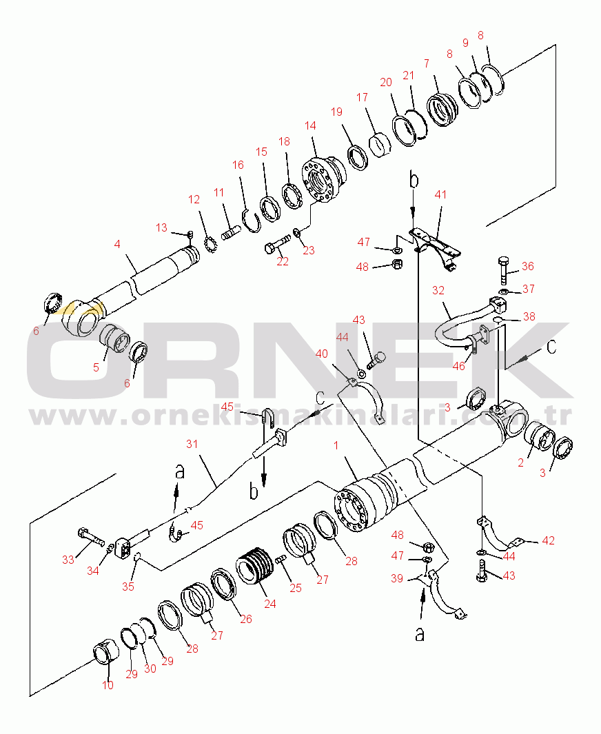 Komatsu PC300LL-7E0 S/N A86001-UP T1300-02A0 LOG LOADER ARM CYLINDER