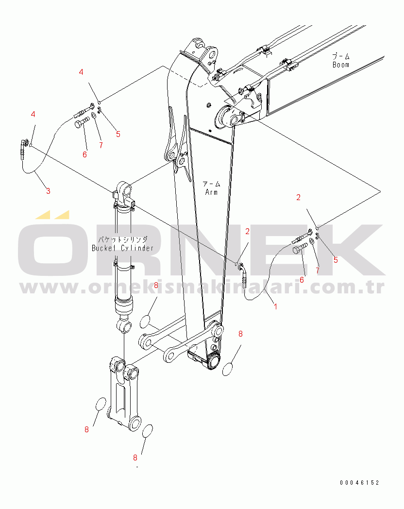 Komatsu PC308USLC-3E0-W1 S/N 30001-UP ARM (3.5M) (BUCKET CYLINDER HOSE)