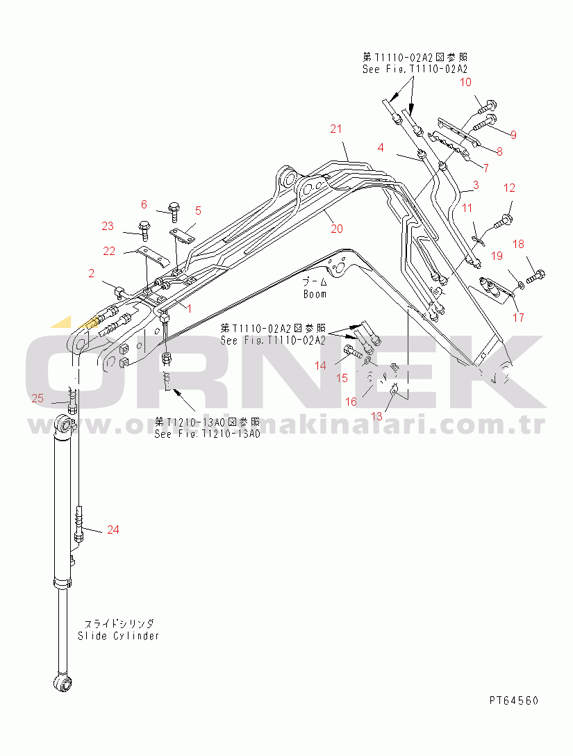 Komatsu PC30MR-1 S/N 10001-UP BOOM PIPING (TUBE) (FOR SLIDE ARM)