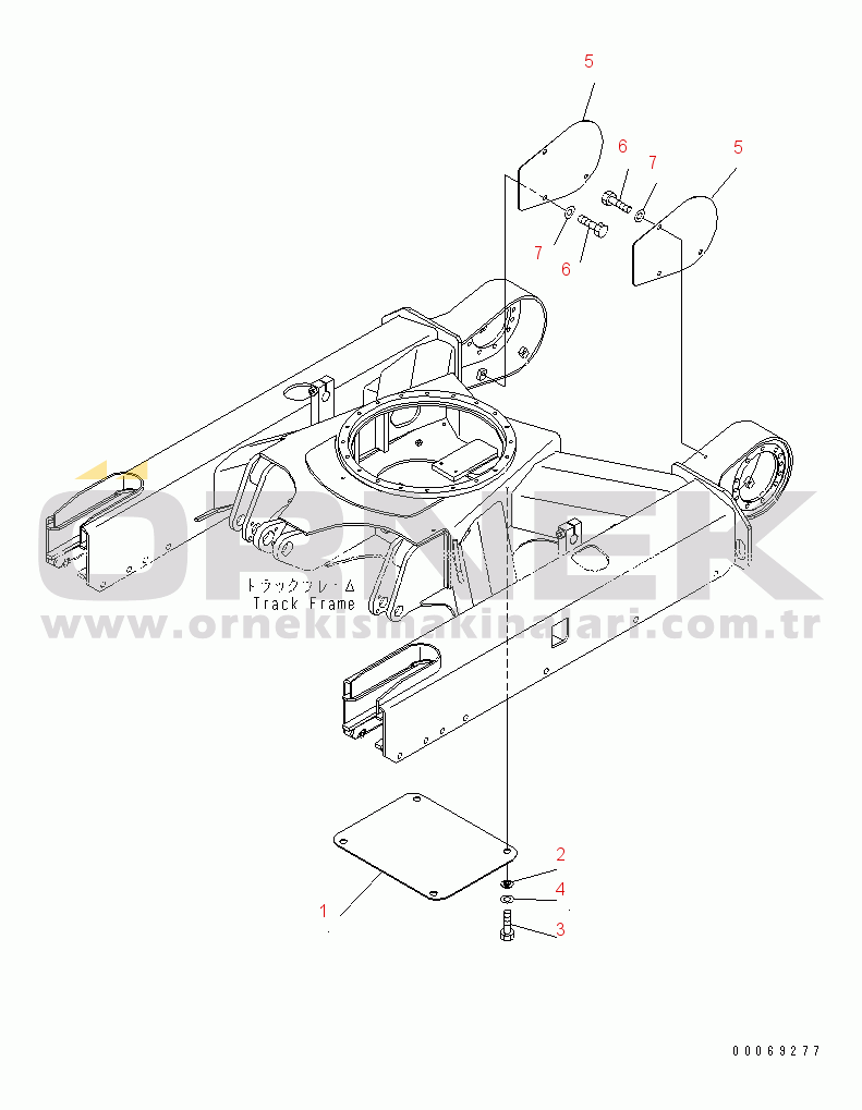 Komatsu PC30MR-3(JPN)-FOR CAB S/N 30001-UP TRACK FRAME COVER