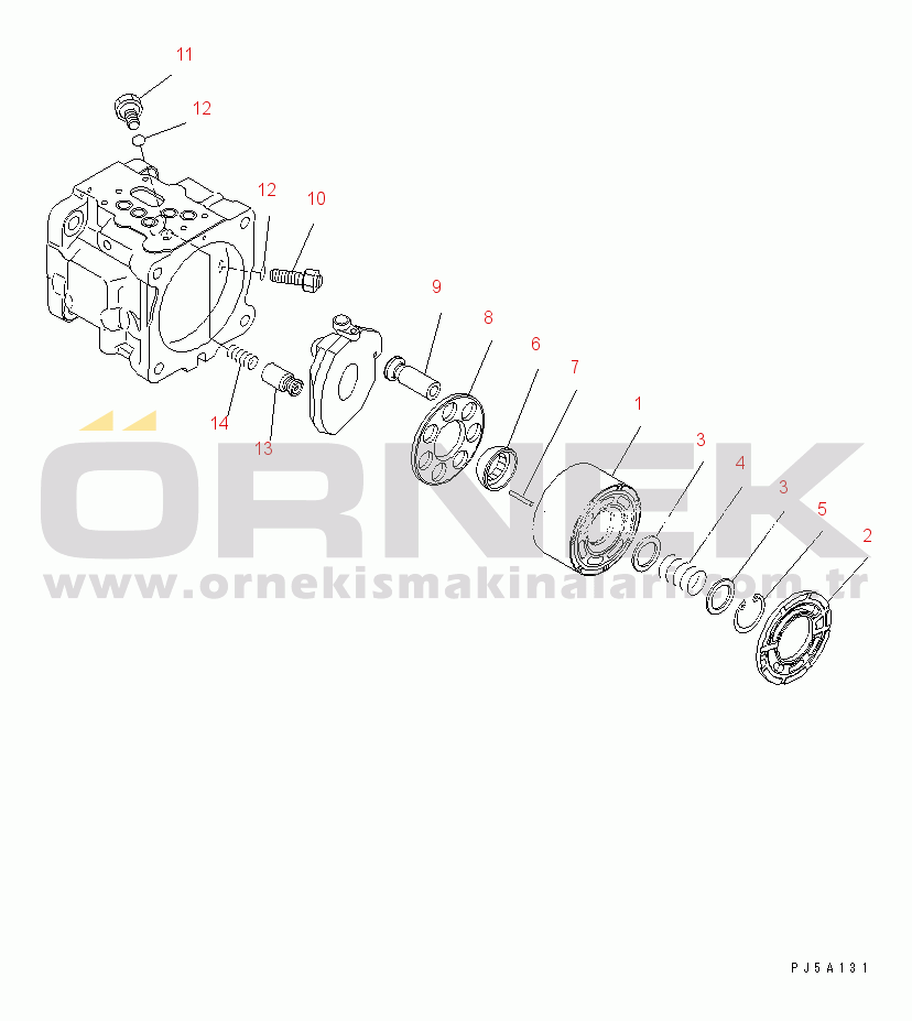Komatsu PC30MR-3 S/N 30001-32724 (Canopy Spec.) MAIN PUMP (2/5)(#30001-)