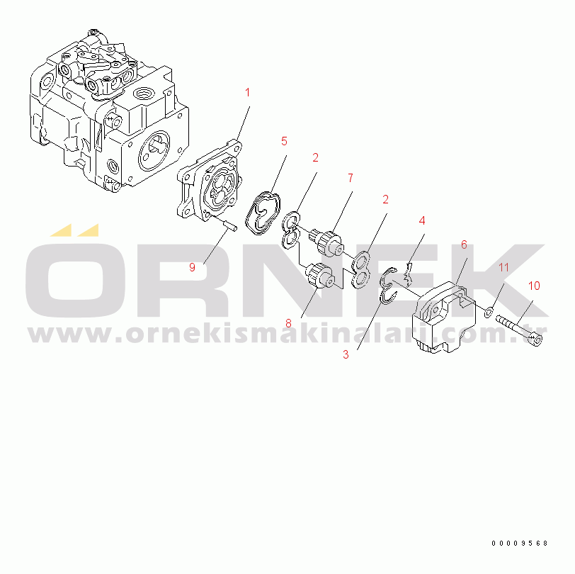 Komatsu PC30MR-3 S/N 30001-32724 (Canopy Spec.) MAIN PUMP (4/5)(#30001-)