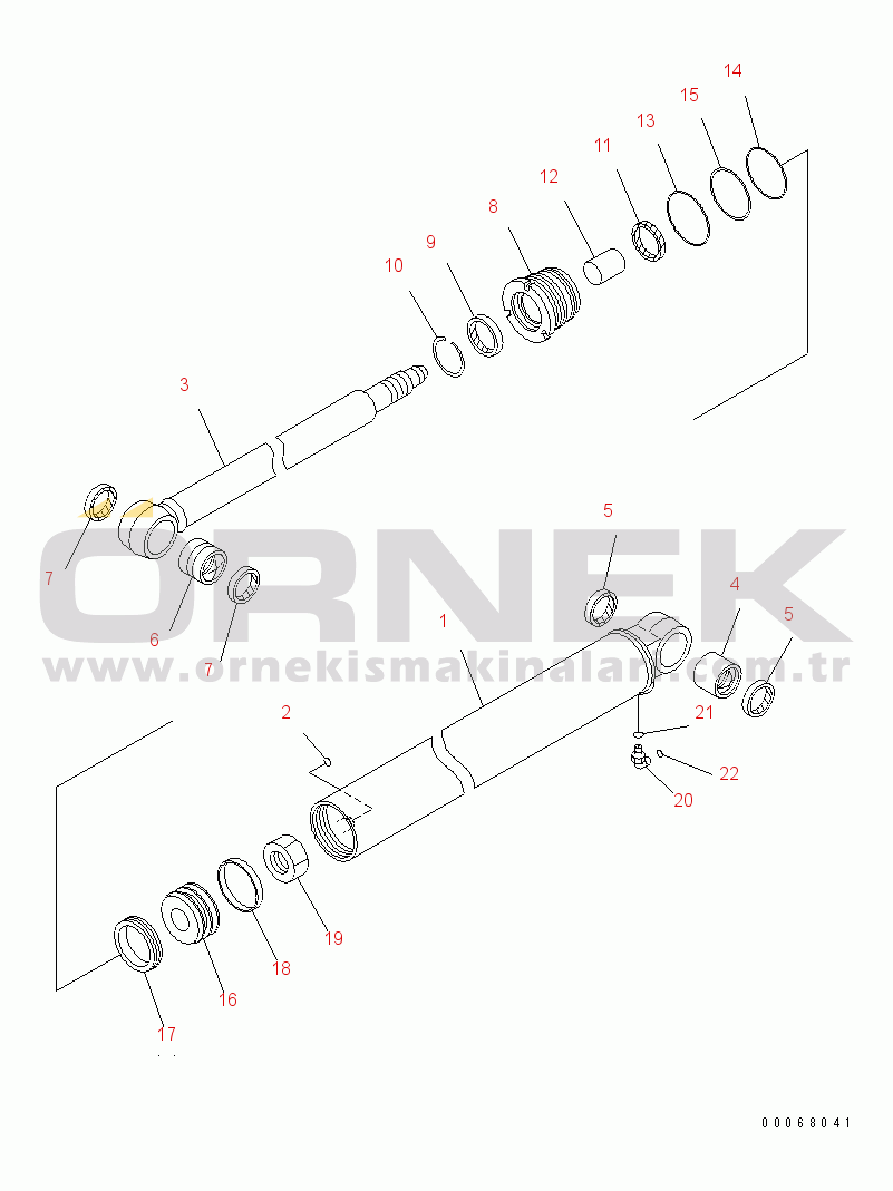 Komatsu PC30MR-3 S/N 30001-32724 (Canopy Spec.) ARM CYLINDER(#30001-)