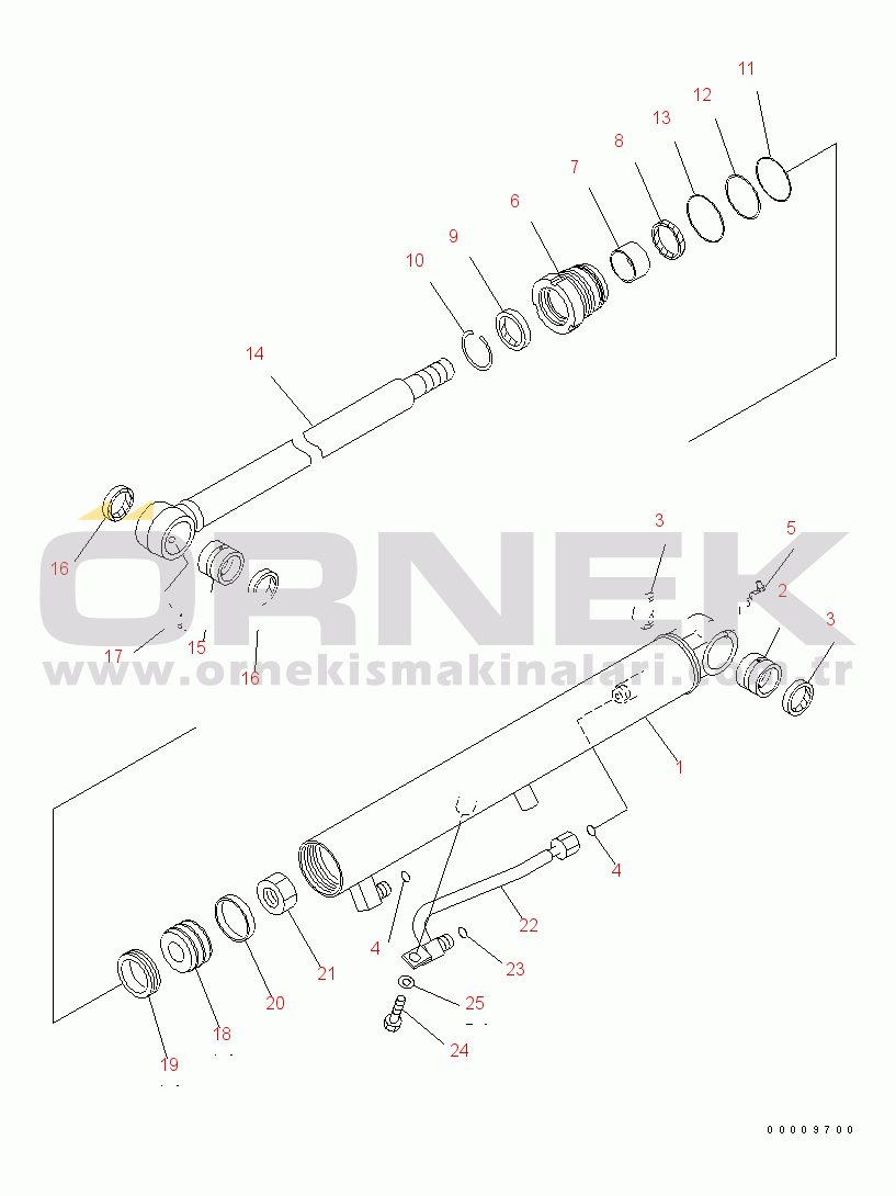 Komatsu PC30MR-3 S/N 30001-32724 (Canopy Spec.) BUCKET CYLINDER(#30001-)