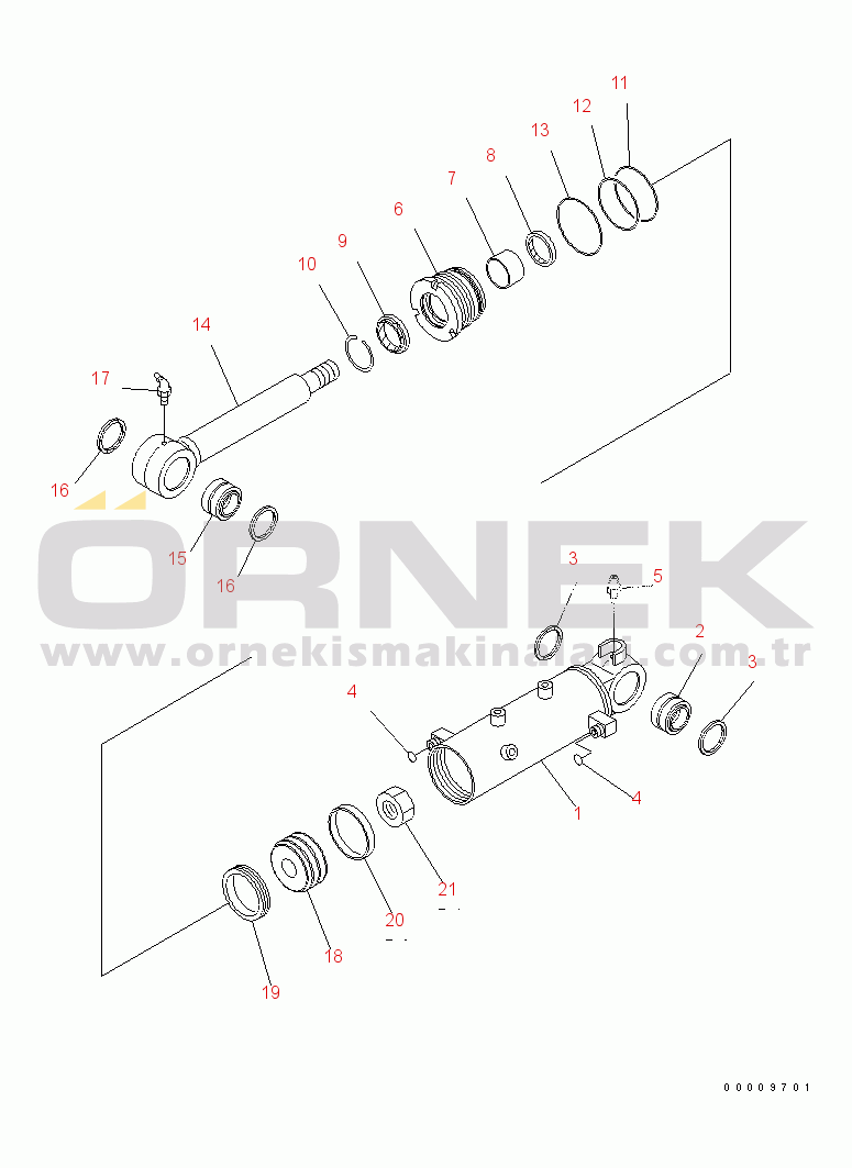 Komatsu PC30MR-3 S/N 30001-32724 (Canopy Spec.) BLADE LIFT CYLINDER(#30001-)