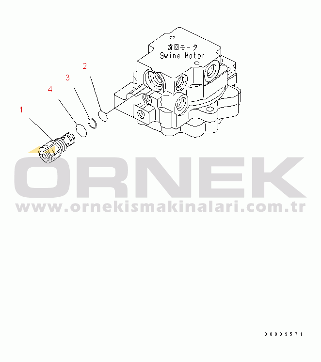 Komatsu PC30MR-3 S/N 30001-32724 (Canopy Spec.) SWING MOTOR (2/2)(#30001-)