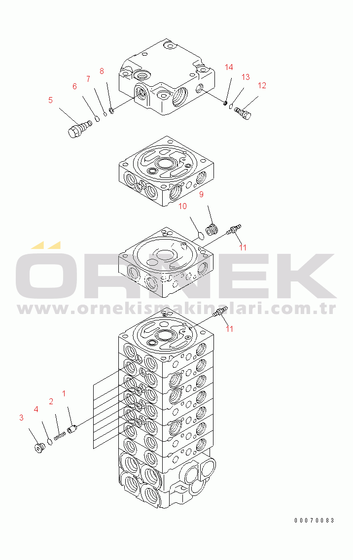 Komatsu PC30MR-3 S/N 30001-32724 (Canopy Spec.) MAIN VALVE (9-VALVE) (7/12)(#30001-)