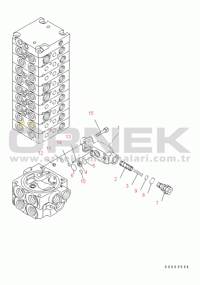 Komatsu PC30MR-3 S/N 30001-32724 (Canopy Spec.) MAIN VALVE (9-VALVE) (8/12)(#30001-)