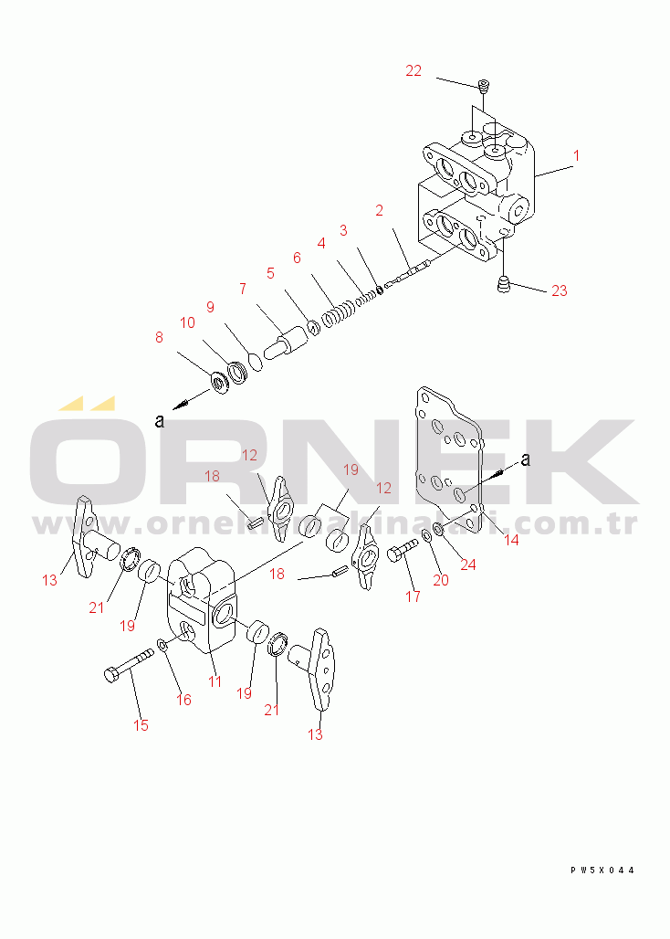 Komatsu PC30MR-3 S/N 30001-32724 (Canopy Spec.) PPC VALVE (FOR TRAVEL)(#30001-)