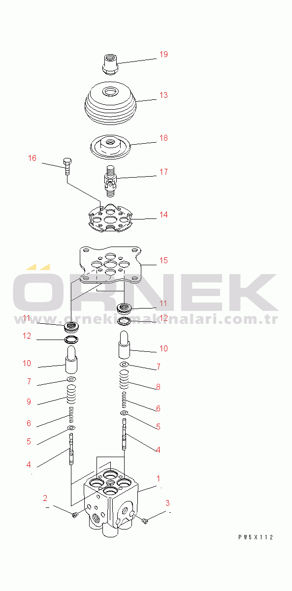 Komatsu PC30MR-3 S/N 30001-32724 (Canopy Spec.) PPC VALVE (FOR WORK EQUIPMENT)(#30001-)