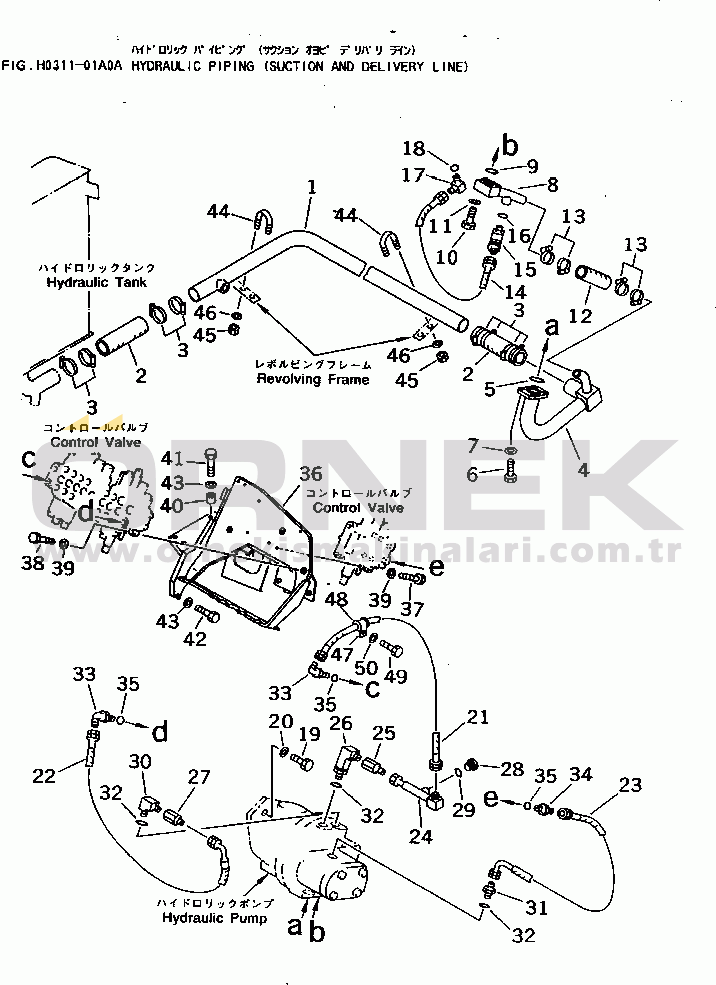 Komatsu PC30R-7 S/N 18001-UP HYDRAULIC PIPING (SUCTION AND DELIVERY LINE)(#26423-)
