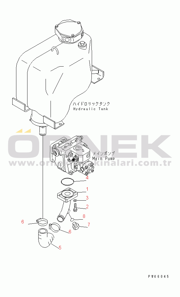 Komatsu PC30R-8 S/N 10001-UP SUCTION LINE