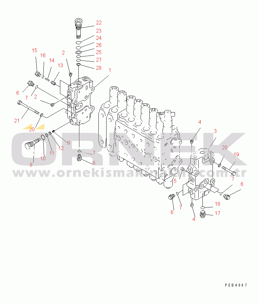 Komatsu PC340NLC-6K S/N K30001-UP MAIN VALVE (2-ACTUATOR) (4/15)(#K30001-K31999)