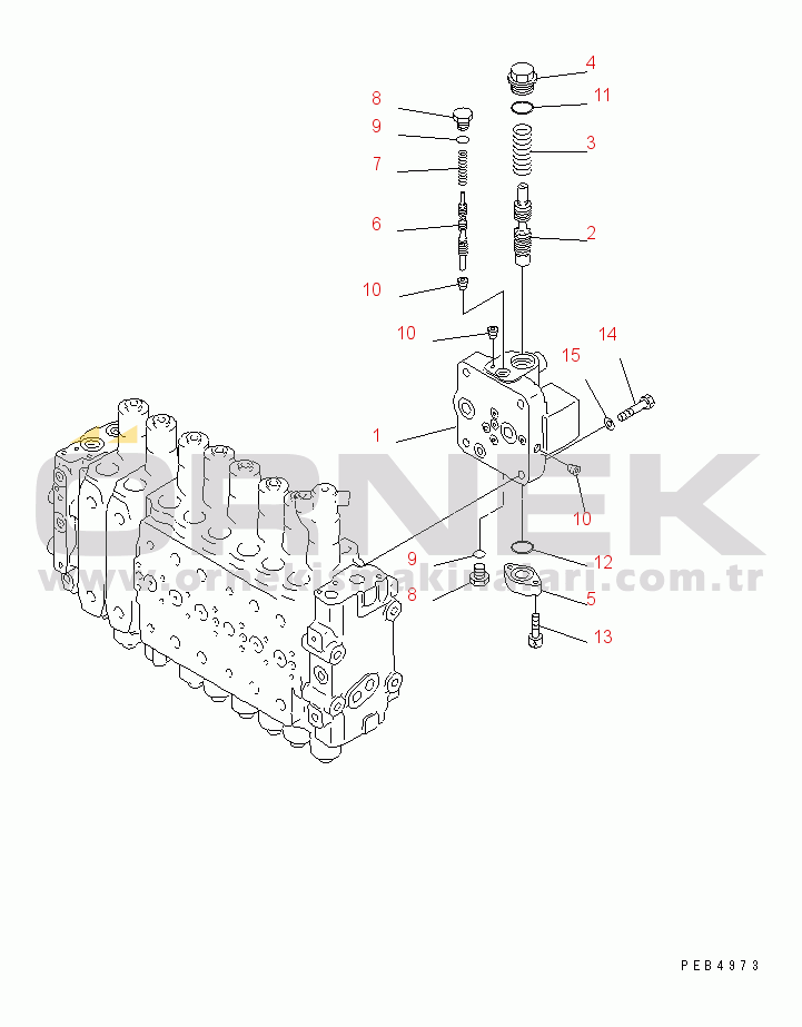 Komatsu PC340NLC-6K S/N K30001-UP MAIN VALVE (2-ACTUATOR) (10/15)