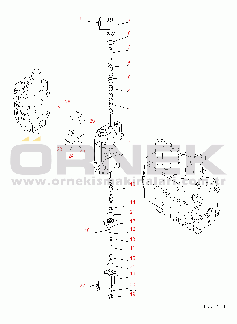 Komatsu PC340NLC-6K S/N K30001-UP MAIN VALVE (2-ACTUATOR) (11/15)