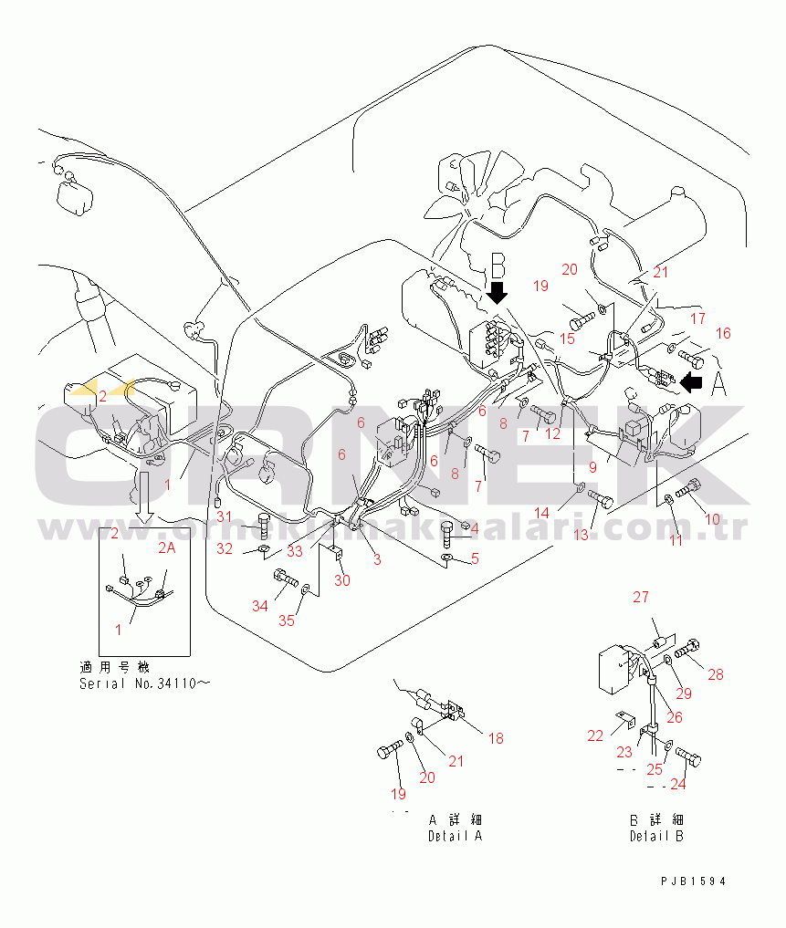 Komatsu PC350-6 S/N 10001-UP WIRING (MAIN HARNESS)