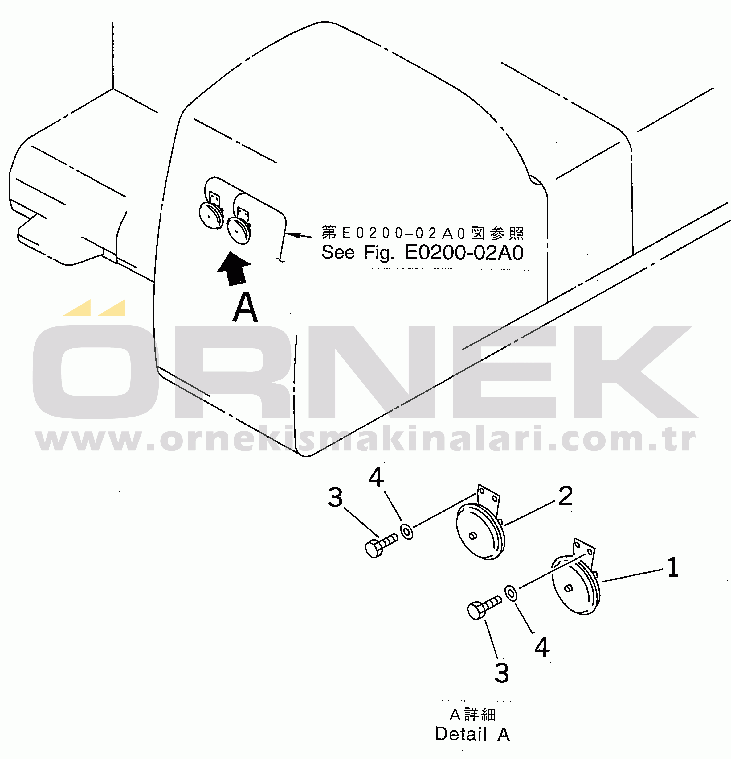 Komatsu PC350-6 S/N 10001-UP HORN
