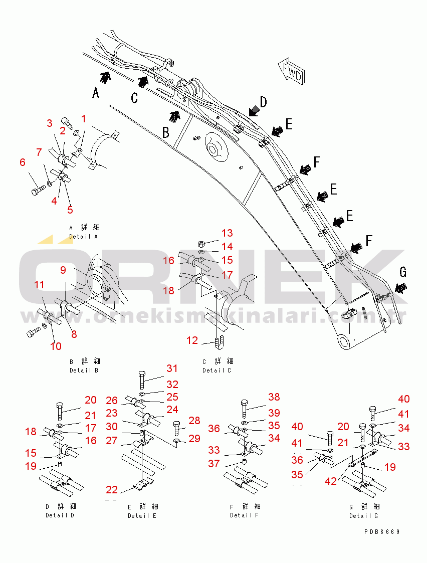 Komatsu PC350-6 S/N 10001-UP DRIFT PRIVENTIVE (BOOM AND ARM) (LOCK VALVE CLAMP)(#10338-)
