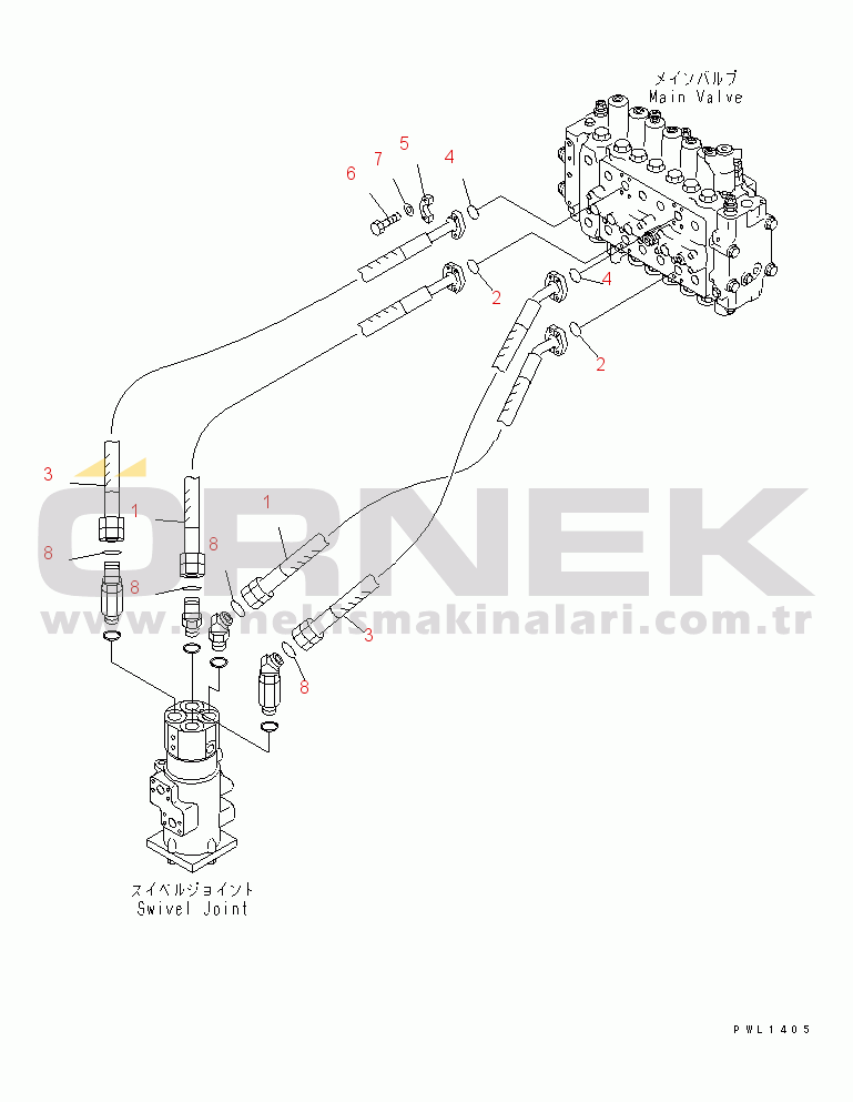 Komatsu PC350-6 S/N 10001-UP TRAVEL LINE(#12284-)