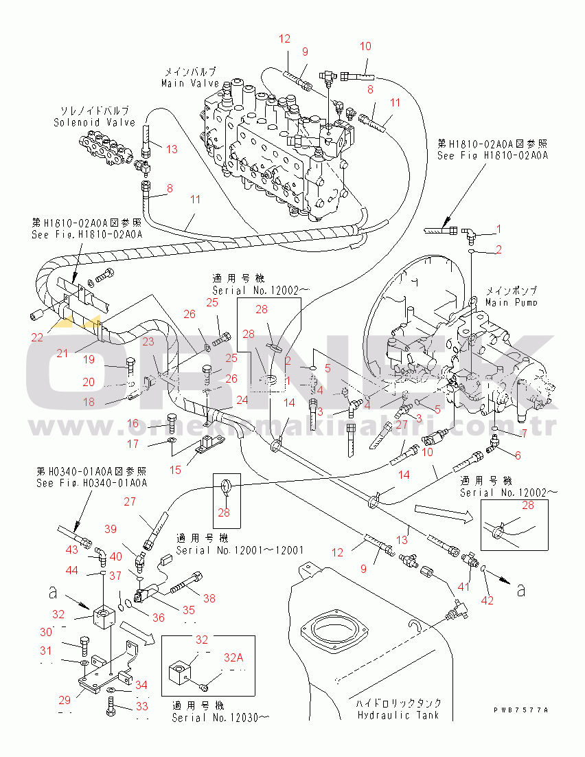 Komatsu PC350-6 S/N 10001-UP LS LINE (GEAR PUMP LINE AND EPC VALVE)(#12001-)