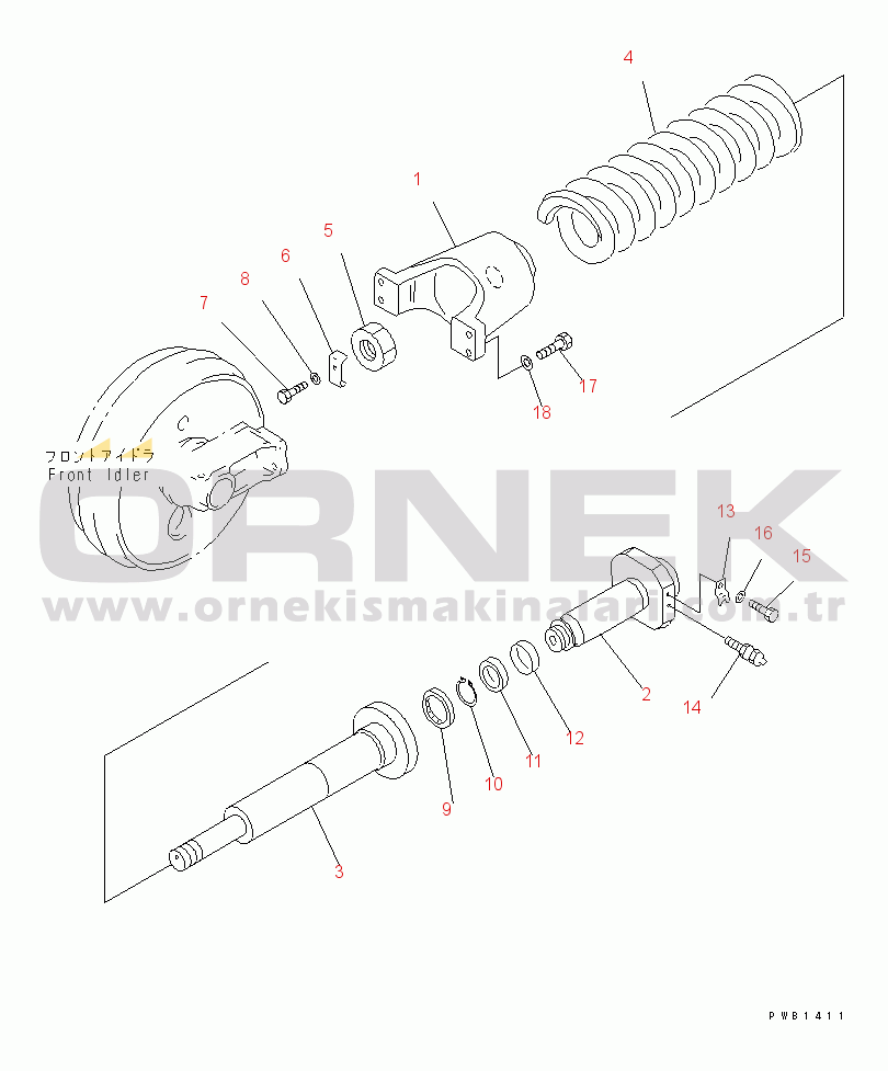 Komatsu PC350-6 S/N 10001-UP IDLER CUSHION(#10001-12283)