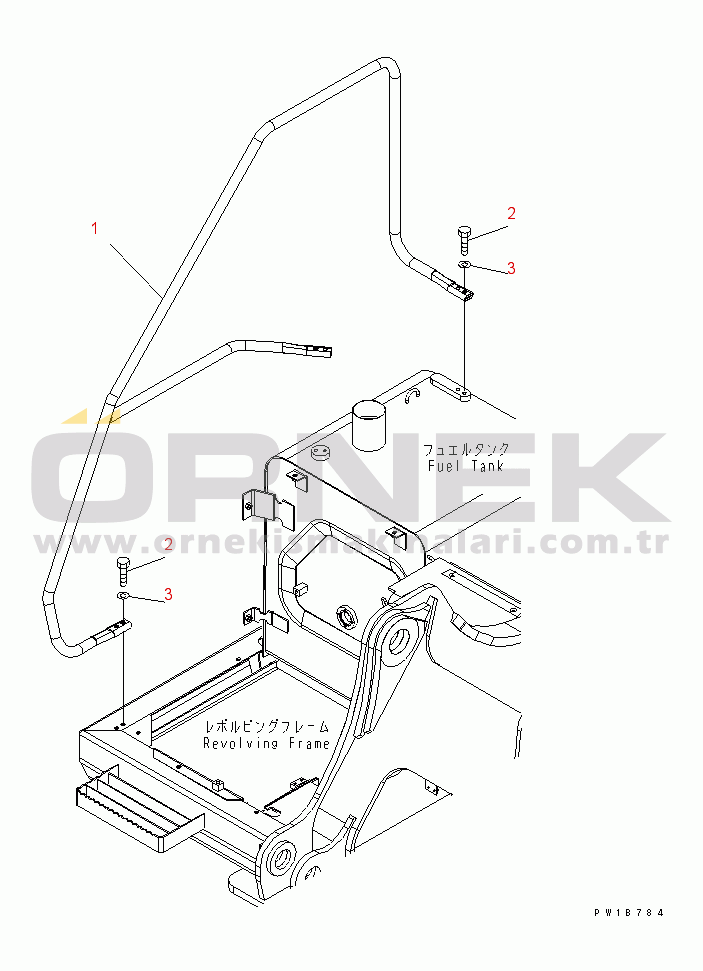Komatsu PC350-7 S/N 20001-UP (Overseas Version) HANDRAIL(#20001-25000)