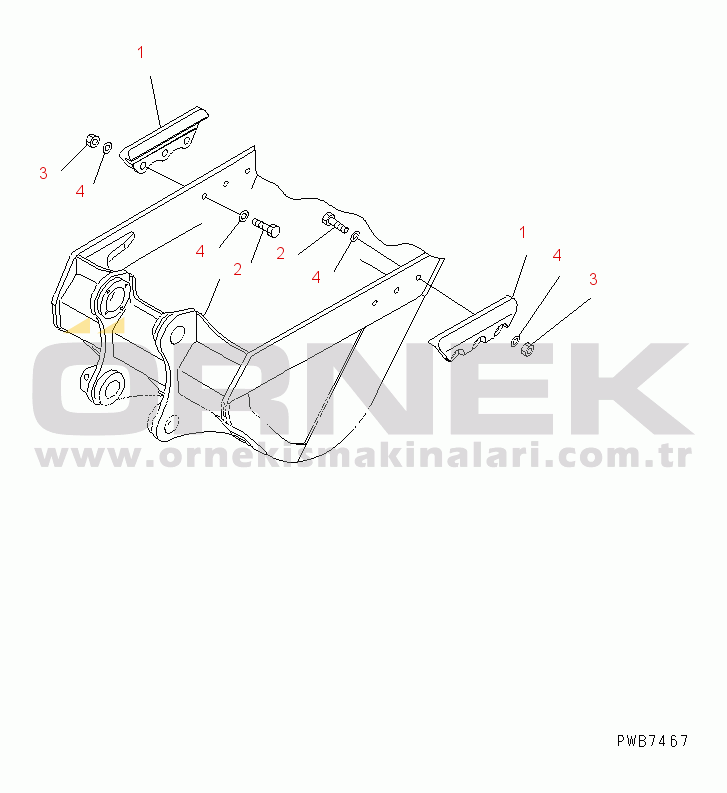 Komatsu PC350-7 S/N 20001-UP (Overseas Version) SIDE CUTTER (FOR HEAVY DUTY BUCKET)