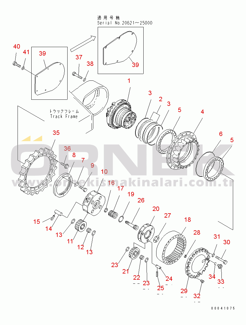 Komatsu PC350LC-7 S/N 20001-UP (Overseas Version) FINAL DRIVE(#20216-25000)