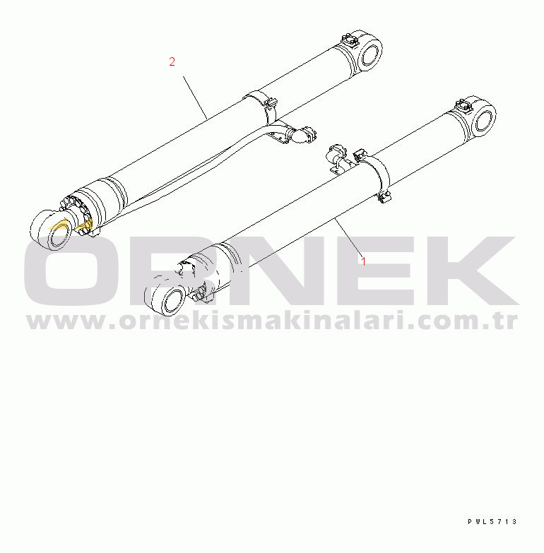 Komatsu PC350LC-7 S/N 20001-UP (Yurtdışı Versiyonu) BOOM CYLINDER (FOR BURST VALVE)