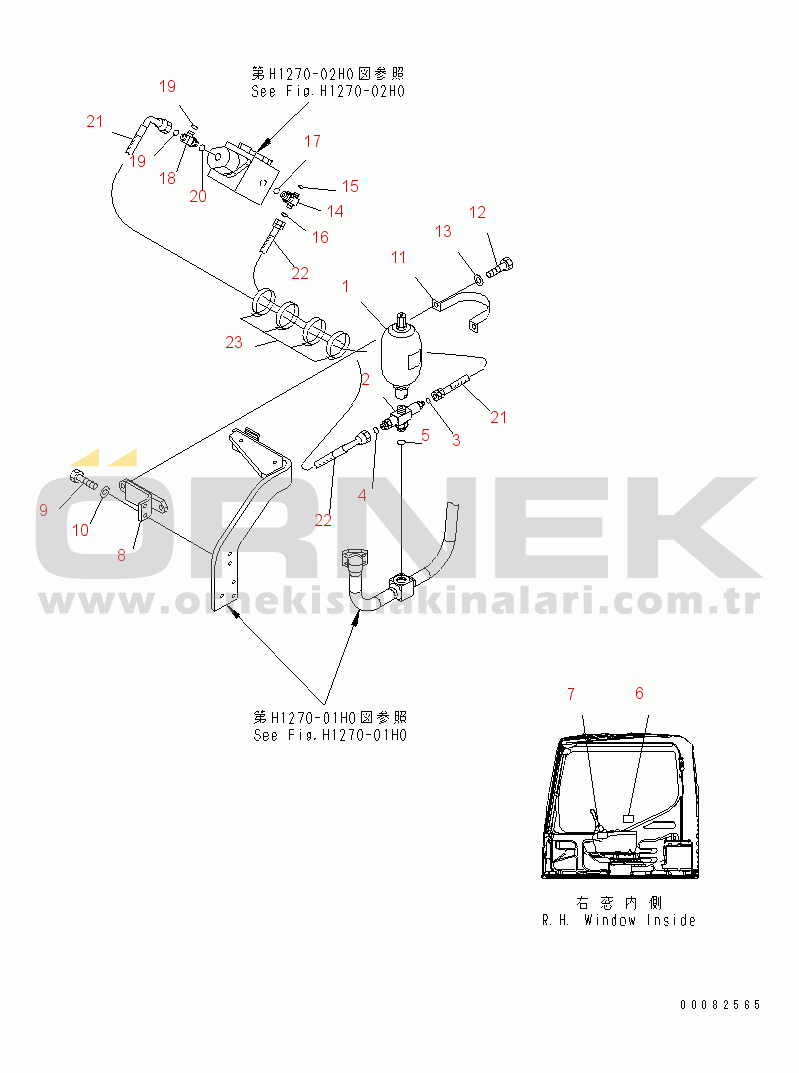 Komatsu PC350LC-7 S/N 20001-UP (Yurtdışı Versiyonu) ACCUMULATOR KIT