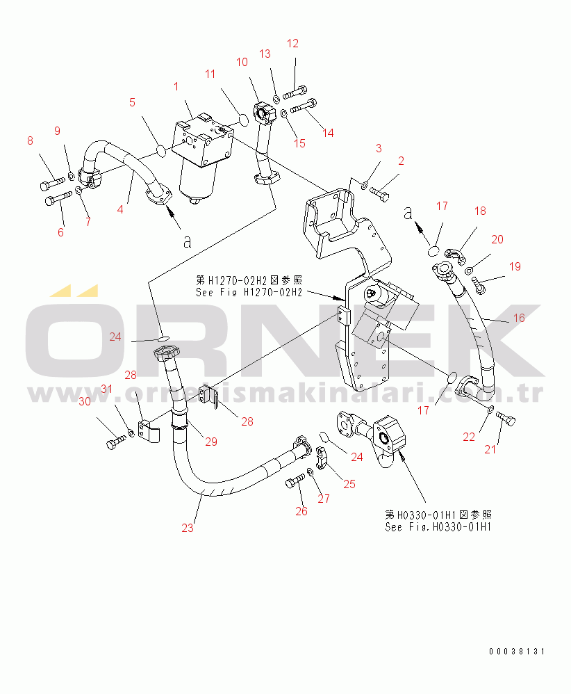 Komatsu PC350LC-7E0 S/N 30001-UP (ecot3) ATTACHMENT LINES (RETURN) (1 ACTUATOR)