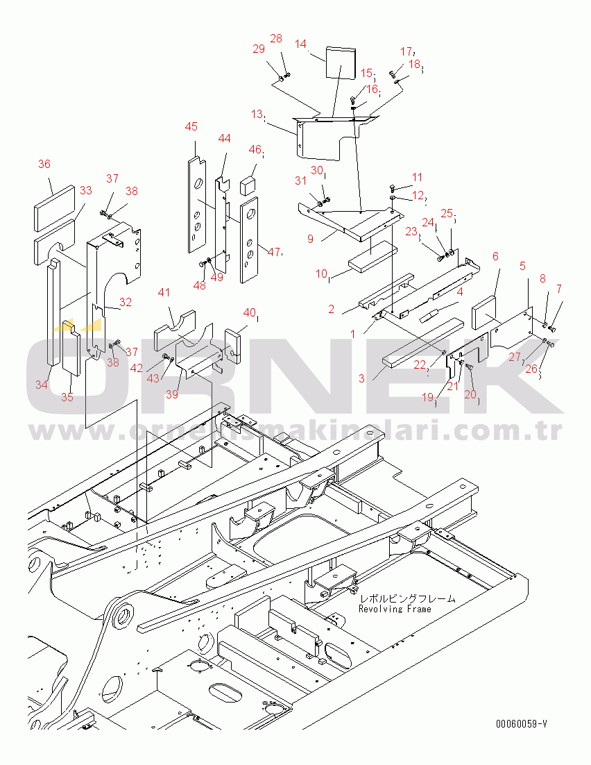 Komatsu PC350LC-8 S/N 60001-60021 PARTITION (MACHINE CAB) (PUMP AND RADIATOR SIDE)(#60001-)