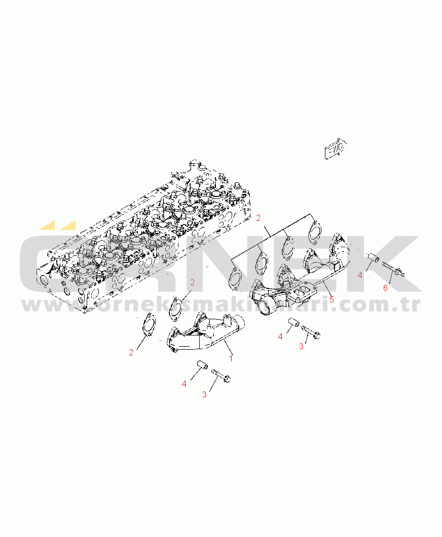 Komatsu PC350LC-8 S/N A10001-UP A1118-A3A0 EXHAUST MANIFOLD