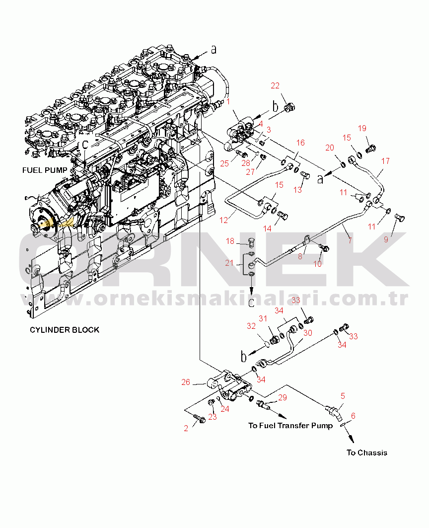 Komatsu PC350LC-8 S/N A10001-UP A4103-A3A4 FUEL PIPING