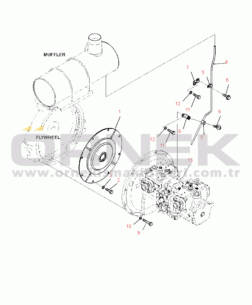 Komatsu PC350LC-8 S/N A10001-UP B0000-01A0 DAMPER, PUMP AND TUBE