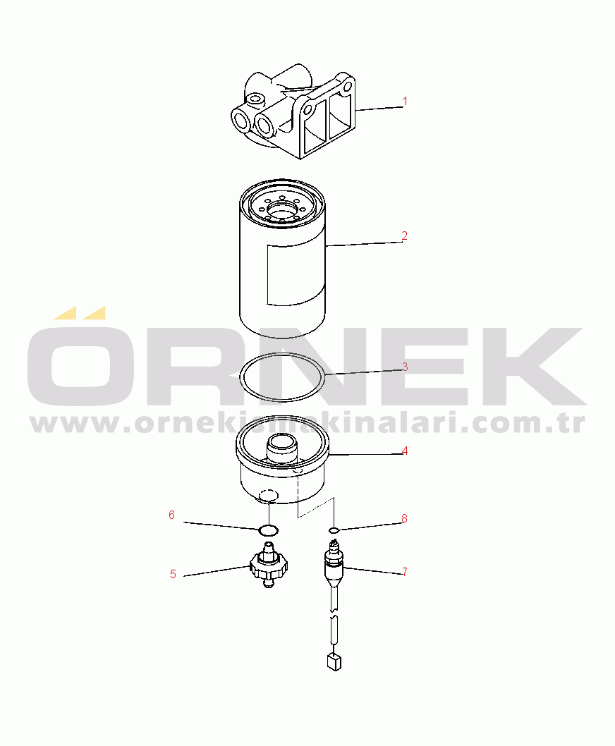 Komatsu PC350LC-8 S/N A10001-UP B9999-01W5 FUEL PRE-FILTER