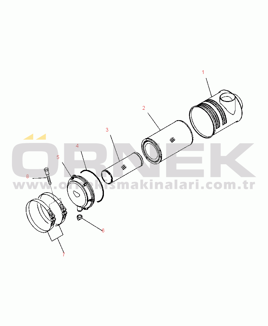 Komatsu PC350LC-8 S/N A10001-UP B9999-01Y7 AIR CLEANER