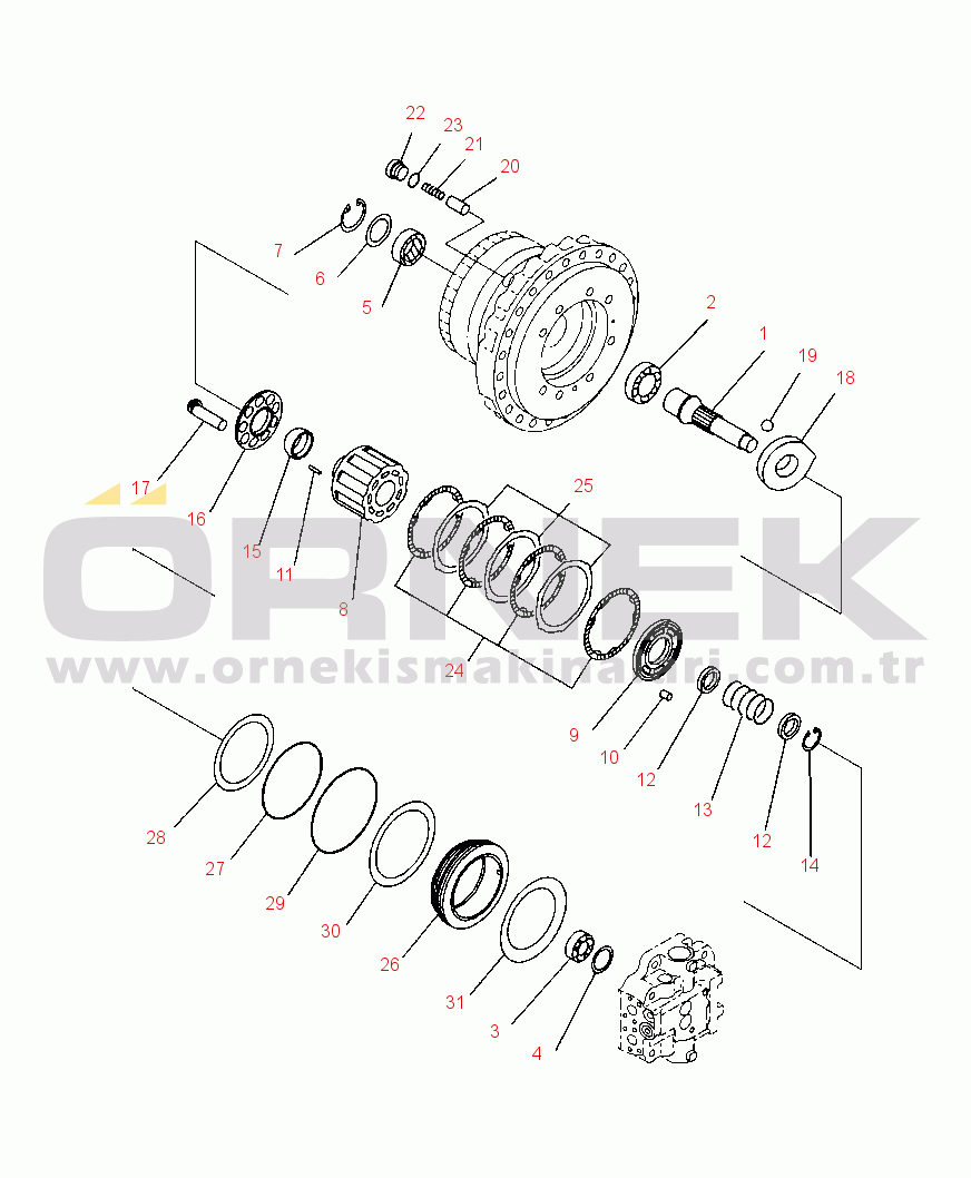 Komatsu PC350LC-8 S/N A10001-UP P1310-01A1 TRAVEL MOTOR (2/3)